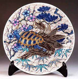Fujii Kinsai Arita Japan - Somenishiki  Gold & Platinum   Painting of Pine, Bamboo, Plum, and Turtle  Ornamental plate 19.00 cm    染錦金・プラチナ彩松竹梅亀絵飾り皿（径19ｃｍ）  - Free Shipping
