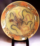 Fujii Kinsai Arita Japan - Yurisai Kinran Painting of a phoenix Ornamental plate 46.00 cm (Superlative Collection)  金襴手様式釉裏彩鳳凰絵飾皿 - Free Shipping