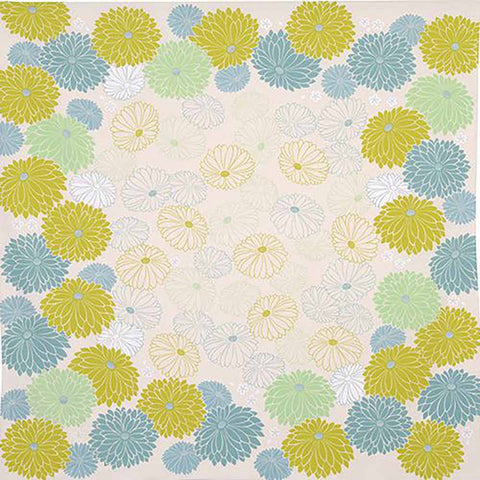 Himemusubi - Kiku  (chrysanthemum)  菊   Yellow - Furoshiki   100 x 100 cm