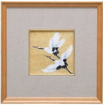 Saikosha - #112-12 Soukaku (Pair of crane)  (Framed Cloisonné ware) - Free Shipping