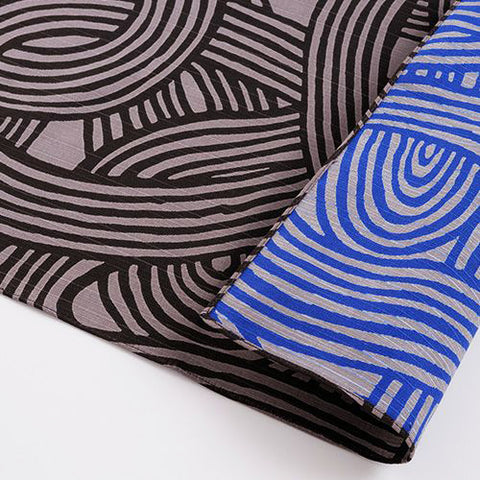 Isamonyou -  Double-Sided Dyeing  Yui 　Dark Gray/Blue  100 伊砂文様 両面 結 ダークグレー/ブルー    20478-342 - Furoshiki (Japanese Wrapping Cloth)
