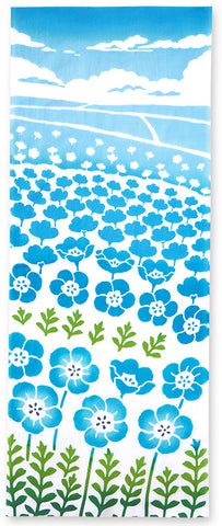 Kenema  -  50308    Sky blue nemophila  空色ネモフィラ -  (The dyed Tenugui)