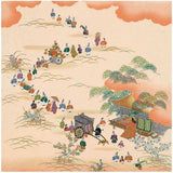 Chirimen Sansaku Furoshiki 100% silk  - Jidai Matsuri (Festival of Ages) 時代祭り - Furoshiki (Japanese Wrapping Cloth)　68 x 68 cm 正絹さざ波ちりめん友仙ふろしき　