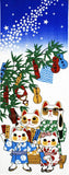 Lucky Cat  福まねき猫 - Tanabata  七夕 - Japanese Tradition Cotton Towel (The dyed Tenugui) - 34cm x 90cm