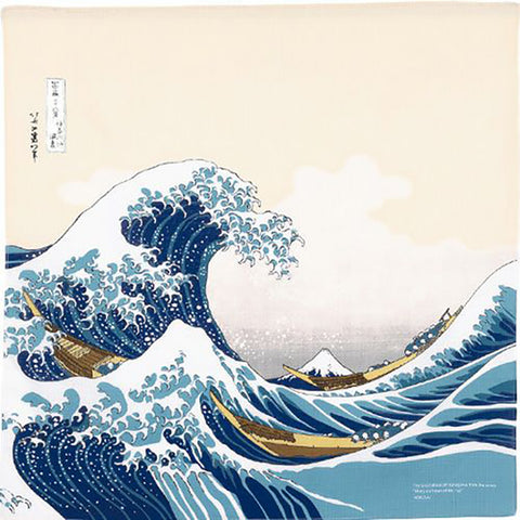 Sumidagawa - Katsushika Hokusai -The Great Wave off Kanagawa  (波裏に富士) 20718-202  - Furoshiki  70 x 70 cm (Copy)