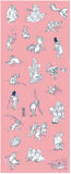 Ukiyo-e Tenugui -  Chojyugiga   Pink   鳥獣人物戯画  - (Japanese Tenugui)