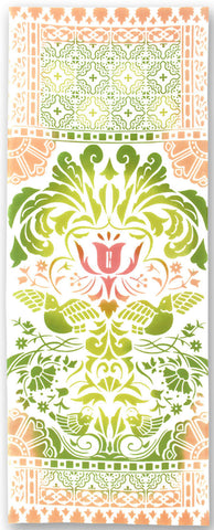 JIKAN STYLE (Kenema)  14733  [Arabesque tiles/Dance of Flowers and Birds] 【アラベスクタイル/花鳥の舞】 -  (The dyed Tenugui)