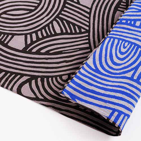 Isamonyou -  Double-Sided Dyeing Musubi Dark Grey/Blue      48 伊砂文様 両面 結 ダークグレー/ブルー   20479-142  - Furoshiki (Japanese Wrapping Cloth)