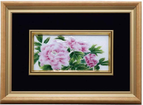 Saikosha - #113 07 Peony (Framed Cloisonné ware) - Free Shipping