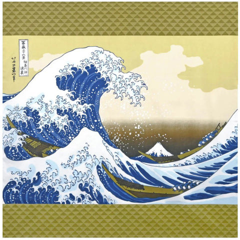 Ukiyo-e Furoshiki - Hokusai The Great Wave off Kanagawa  北斎浪97  -  Furoshiki (Japanese Wrapping Cloth)　97 x 97 cm 　　