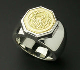 Saito - 18Kt Gold Family Crest - Octagon shape Ring Silver 925