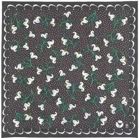 Takehisa Yumeji - Lily Gray  (ゆり  グレー)   21181-231 - Furoshiki 90 x 90 cm