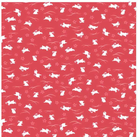 Seiran -  Sakura Rabbit 青嵐 綿 小 風呂敷 約48cm【桜うさぎ】MA1012  - Furoshiki (Japanese Wrapping Cloth)  48 x 48 cm