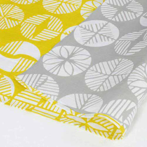 Isamonyou -  Double-Sided Dyeing Pine  (松)  Yellow/Gray     70 伊砂文様 両面 松 キイロ／グレー  20477-202　- Furoshiki (Japanese Wrapping Cloth)