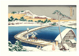 Katsushika Hokusai - #003 - Funahashi Bridge at Sano in Kozuke Province かうつけ佐野 ふなはしの古づ 群馬- Free Shipping