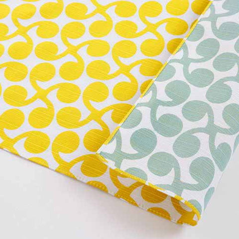 Isamonyou -  Double-Sided Dyeing  New buds     Yellow/Light Green  48 伊砂文様 両面 新芽  キイロ/ライトグリーン 20479-140  - Furoshiki (Japanese Wrapping Cloth)
