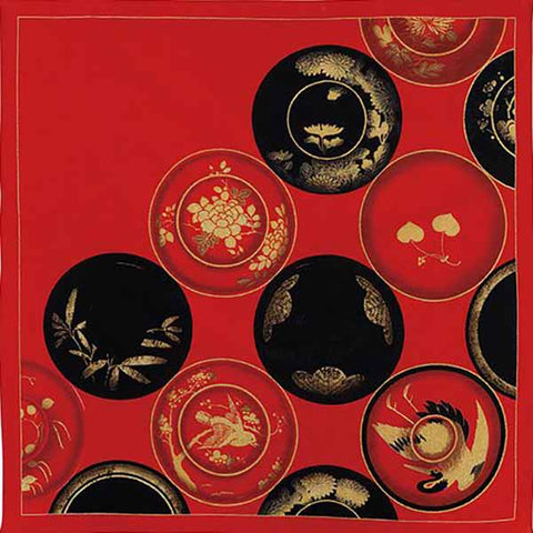 Setsugetsuka  雪月花 -  Wan (Lacquered wooden bowl)  椀 22166-101  - Furoshiki  58 x 58 cm