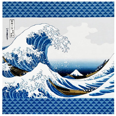 Ukiyo-e Furoshiki - Hokusai The Great Wave off Kanagawa     北斎浪50        Furoshiki (Japanese Wrapping Cloth)