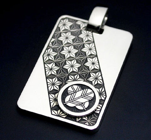 Saito - Family Crest Pendant - GENROKU Pattern Silver Emblem Pendant top Silver 950