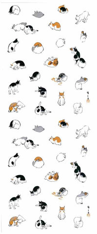 Ukiyoe Tenugui - Utagawa Hiroshige  Cats - white   歌川広重　猫  　白 - (Japanese Tenugui)
