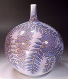 Copy of Fujii Kinsai Arita Japan - Kinsai washizome Wisteria Vase 25.20 cm - Free Shipping