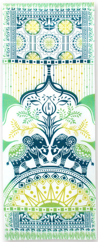 JIKAN STYLE (Kenema)  12132  [Arabesque tiles/The Happiness of Elephants] 【アラベスクタイル/万象の幸福】 -  (The dyed Tenugui)