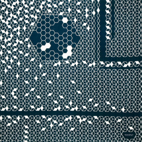 Konomi - Honeycomb Furoshiki   Black  ハニカム/漆黒            97X97cm  (Japanese Wrapping Cloth)