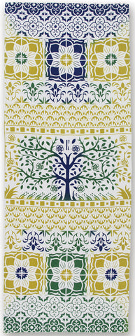 JIKAN STYLE (Kenema)  12119  [Arabesque tiles/The Cycle of Trees] 【アラベスクタイル/樹木の巡り】 -  (The dyed Tenugui)