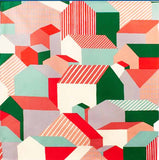 Cohare こはれ - Home 　Green Red  (ホーム 　　グリーン レッド) - Furoshiki   45 x 45 cm