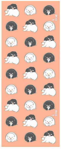 Ukiyo-e Tenugui - Nakamura Hochu  Puppy   Pink   中村芳中  　狗子     - (Japanese Tenugui)