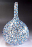 Fujii Kinsai Arita Japan - Somenishiki Kinsai karakusa monyou Vase 30.50 cm - Free Shipping