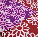 DOTCH DOTCH（どっちどっち) -   Flowers and Cats/Red x Purple B   花とねこ／赤×紫 B - Furoshiki    105 x 105 cm