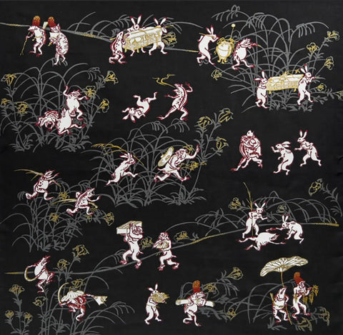 Choju Giga 鳥獣戯画 -Yuyu giga 悠遊戯画  Furoshiki (wrapping cloth) - Furoshiki (Japanese Wrapping Cloth)　97 x 97 cm 　　