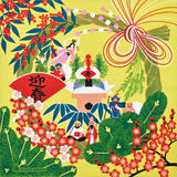 Asayama Misato - New Year's Day (お正月) 50 x 50 cm Furoshiki (Japanese Wrapping Cloth)