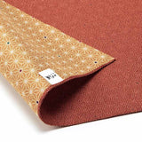 Komon - Double-Sided Dyeing - Samekomon x Asanoha さざら織両面ふろしき（鮫小紋×麻葉） (Vermilion x Gold Brown)  朱×金茶  48 x 48 cm - Furoshiki (Japanese Wrapping Cloth)