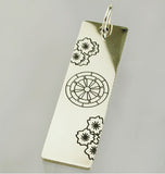 Saito - Silver pendant with family crest and Japanese pattern Pendant top Silver 950