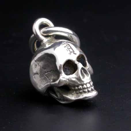 Saito - Skull Silver Pendant top w/ Bonji 　mini　(Silver 925)