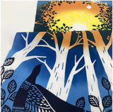 JIKAN STYLE (Kenema)  - 12130  Star-chasing bird / The lonely first star   星追い鳥/ひとりぼっちの一番星    -  (The dyed Tenugui)