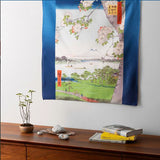 Sumidagawa - Utagawa Hiroshige - Sumidagawa Suigin no mori masakki  (隅田川 水神の森真崎 コン ) - Furoshiki  70 x 70 cm