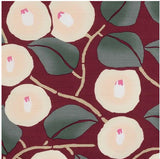 Takehisa Yumeji - Tsubaki (Camellia)  Bordeaux つばき  ボルドー  21181-228   - Furoshiki 90 x 90 cm
