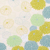 Himemusubi - Kiku  (chrysanthemum)  菊   Yellow - Furoshiki   100 x 100 cm