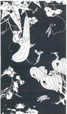Ukiyo-e Tenugui -  Itō Jakuchū    Genpō Yōka   Dark gray   伊藤若冲　玄圃瑤華 - (Japanese Tenugui)