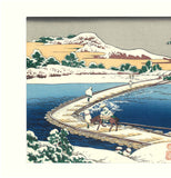 Katsushika Hokusai - #003 - Funahashi Bridge at Sano in Kozuke Province かうつけ佐野 ふなはしの古づ 群馬- Free Shipping