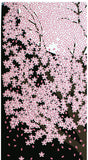 Lucky Cat  福まねき猫 - Night cherry blossoms 夜桜 (Yozakura) - Japanese Tradition Cotton Towel (The dyed Tenugui) - 34cm x 90cm