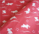 Seiran -  Sakura Rabbit 青嵐 綿 小 風呂敷 約48cm【桜うさぎ】MA1012  - Furoshiki (Japanese Wrapping Cloth)  48 x 48 cm