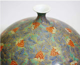 Fujii Kinsai Arita Japan - Kinran Noichigo (Wild strawberry)  vase 23.70 cm  (Superlative Collection) - Free Shipping