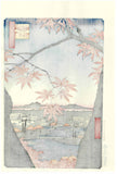 Utagawa Hiroshige - No.094 The Maple Trees at Mama, the Tekona Shrine and Tsugihashi Bridge - One hundred Famous View of Edo - Free shipping