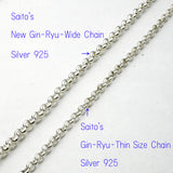 Saito's Gin-Ryu-Wide Chain Silver 925     (75 cm - 29.527 ")   (Revised version)　New model