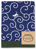 Okamisan -  Karakusa Neko (Arabesque Cat)  唐草猫  M299-06573 - Furoshiki 70 x 70 cm