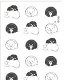 Ukiyo-e Tenugui - Nakamura Hochu  Puppy    White   中村芳中  　狗子     - (Japanese Tenugui)